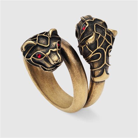 tiger head ring gucci|gucci double open tiger head.